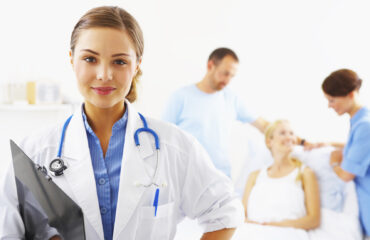 A young caring doctor